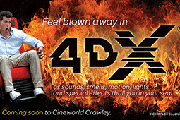 Experience the latest blockbusters like The Hunger Games: Mockingjay – Part 2 at Crawley's spectacular 4DX auditorium.